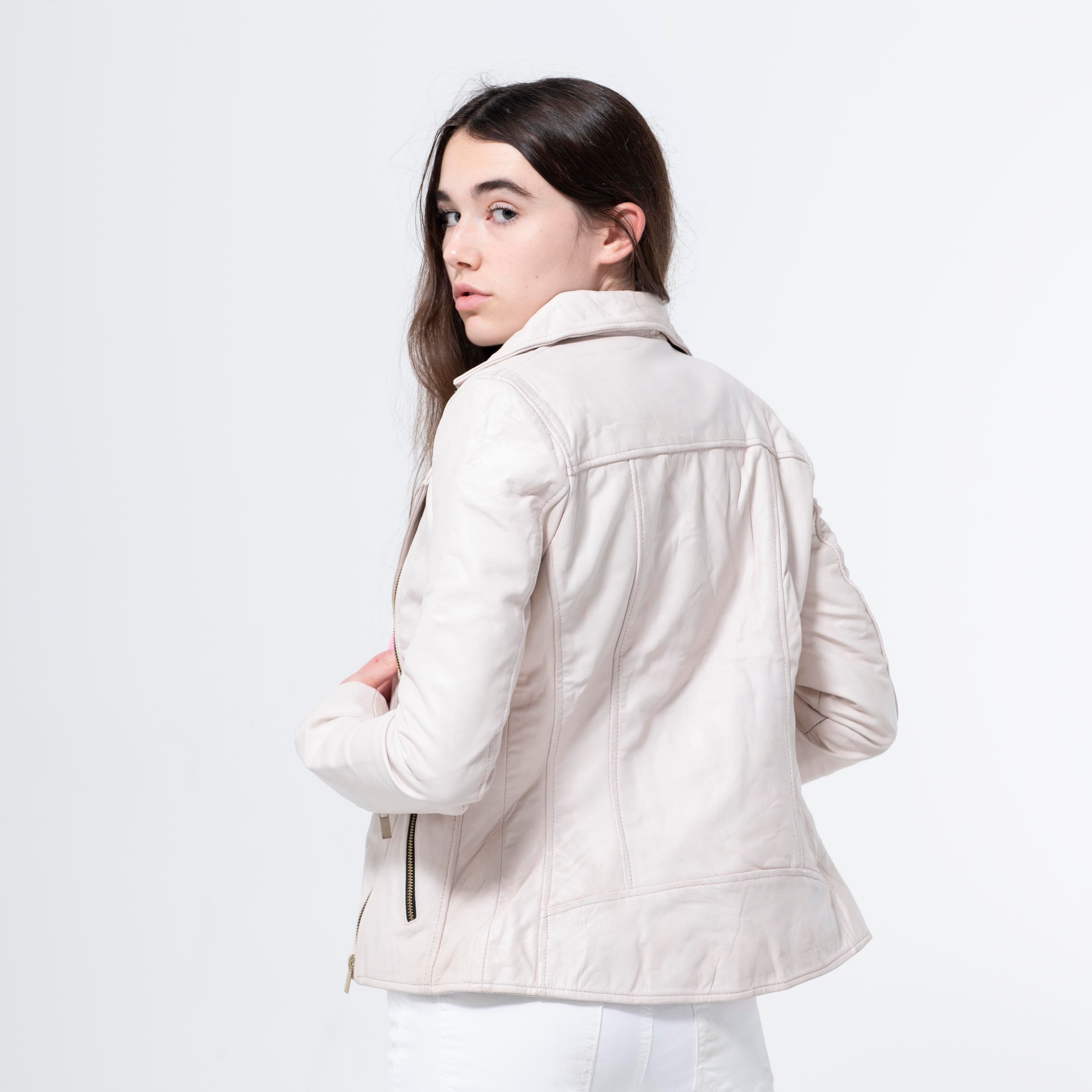 White Leather Jacket 